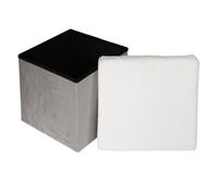 Pouf & Coffre de Rangement "Léo" 38cm Gris