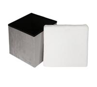 Pouf & Coffre De Rangement "Léo" 38cm Gris Gris