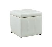 Pouf coffre de rangement SERAFINO en simili - Blanc
