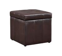 Pouf coffre de rangement SERAFINO en simili - Marron