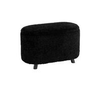 Pouf & Coffre de Rangement "Teddy" 80cm Noir