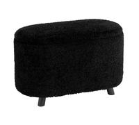 Pouf & Coffre de Rangement ""Teddy"" 80cm Noir