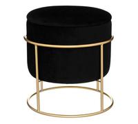Pouf coffre ""Eliane"" velours noir - Atmosphera Créateur d'intérieur