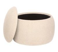 Pouf coffre Elior 60 cm bouclette beige Atmosphera