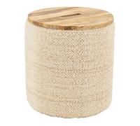 AUBRY GASPARD Pouf/Coffre en Laine et manguier