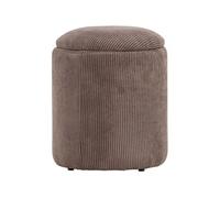 - Pouf coffre en polyester Limpen velours marron