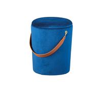 Paris Prix – Tabouret à linge Papua – Velours, poignée en similicuir – Bleu