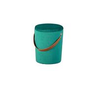 Inter Link - Tabouret - Tabouret à Linge - Seau à Linge - Seau - Récipient en Velours - Poignée en Similicuir - Vert - Papua