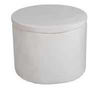Pouf Coffre en Velours "Dunken" 51cm Beige