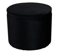 Pouf Coffre en Velours "Dunken" 51cm Noir