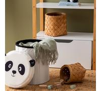 Pouf-coffre enfant rangement noir et blanc TU