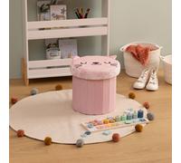 Pouf-coffre enfant rangement rose TU