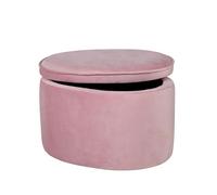 Roba Pouf coffre Lil Sofa - ovale velours, tabouret avec rangement pour chambre enfant, rose