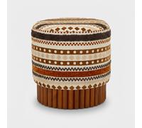 Pouf coffre ethnique rembourré en polyester Mombasa Chromatic Accent