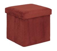 Pouf coffre pliable ""Arum"" velours côtelé Atmosphera - Ambre -