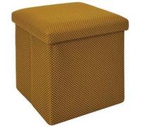 Home Deco Factory - Coffre pouf pliable HD0505 - Design contemporain, multifonctionnel - Jaune 38 cm
