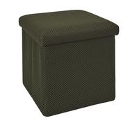 Home Deco Factory Pouf coffre HD0507 – pliable, design contemporain – Kaki 38 x 38 cm