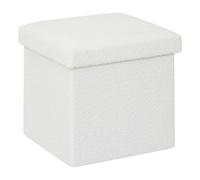 Pouf Coffre Pliable Bouclette "Mix n'Modul" 31cm Blanc