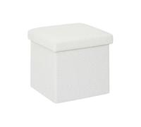 Pouf Coffre Pliable Bouclette "Mix n'Modul" 31cm Blanc