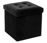 Pouf coffre pliable capitonne ""Lysandre"" Atmosphera - Noir