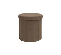 Pouf Coffre Pliable Côtelé "Jules" 38cm Taupe