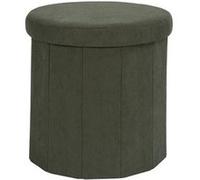 Pouf Coffre Pliable Côtelé "Jules" 38cm Vert Vert