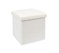 Home Deco Factory Coffre pouf Scott Pliable côtelé 38x38x38 cm Beige
