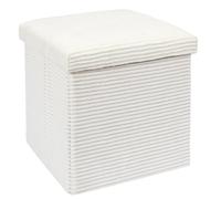 Home Deco Factory Coffre pouf Scott Pliable côtelé 38x38x38 cm Beige