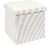Pouf Coffre Pliable Côtelé "Scott" 38cm Beige Beige G