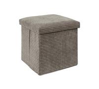 Pouf Coffre Pliable Côtelé "Scott" 38cm Taupe