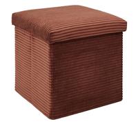 Home Deco Factory – Coffre pouf pliable Scott – Côtelé – Orange