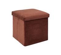 Home Deco Factory – Coffre pouf pliable Scott – Côtelé – Orange