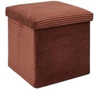 Home Deco Factory – Coffre pouf pliable Scott – Côtelé – Orange