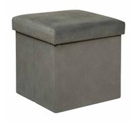 Pouf Coffre Pliable en Velours "Lilou" 38cm Gris