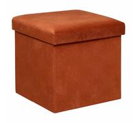 Pouf Coffre Pliable en Velours "Lilou" 38cm Terracotta