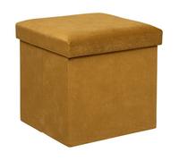 Pouf coffre pliable ""Lilou"" Atmosphera - Moutarde -
