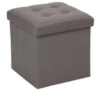 Pouf Coffre Pliable Lysandre - 38 X 38 Cm - Gris Gris