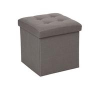 - Pouf coffre pliable Lysandre - L. 38 x H. 38 cm - Gris - LYSANDRE