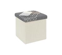 ALTOBUY Pouf Coffre Pliable Motif Patchwork Gris 38x38xH38cm Gris