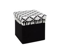 MINECRAFT - Pouf-Coffre Pliable Noir Motif Géométrique -