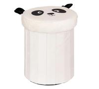 Atmosphera Pouf-coffre enfant Panda Andy pliant noir et blanc d30x36 cm