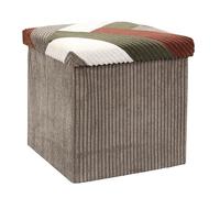 Pouf coffre pliable patchwork côtelé Scott