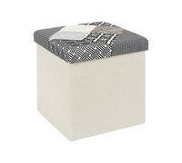 Pouf coffre pliable Patchwork gris