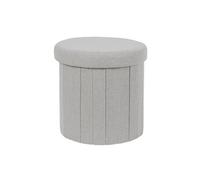 HOME DECO FACTORY Coffre pouf pliable Pills M4 – Assise et rangement 38x38x38 cm Gris