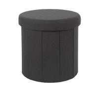 HOME DECO FACTORY - Pouf coffre pliable Pills M4 38x38x38 cm Hauteur assise 38 cm Noir