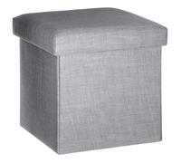 Pouf Coffre Pliable ""Tomaz"" 38cm Gris Clair