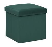 Pouf coffre pliable velours ""Tess"" Atmosphera - Cèdre