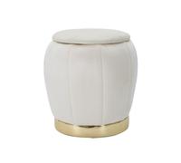 Pouf Coffre Rangement "Paris" 43cm Crème & Or
