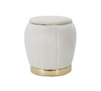 Pouf Coffre Rangement ""Paris"" 43cm Crème & Or