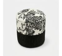 Pouf coffre rond rembourré Okinawa Monochrome